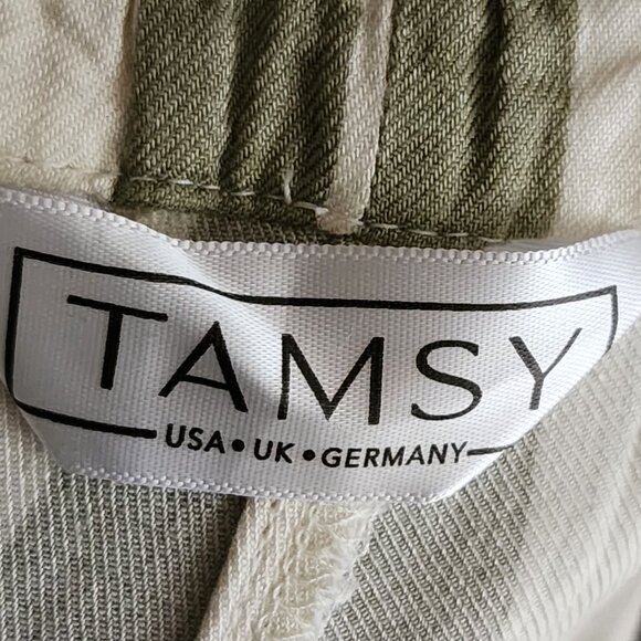 Tamsy Green Stripe High Rise Drawstring Wide Leg Palazzo Pants - Picture 5 of 6